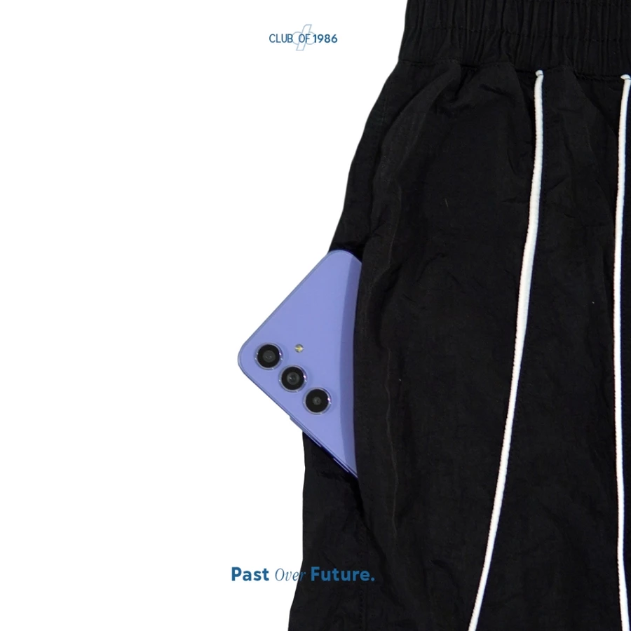 KUROTSUKI CLUB of 1986 TRACKPANTS / CELANA NYLON TRAINING RETRO MONOCHROME TRACKSUIT NYLON PANTS