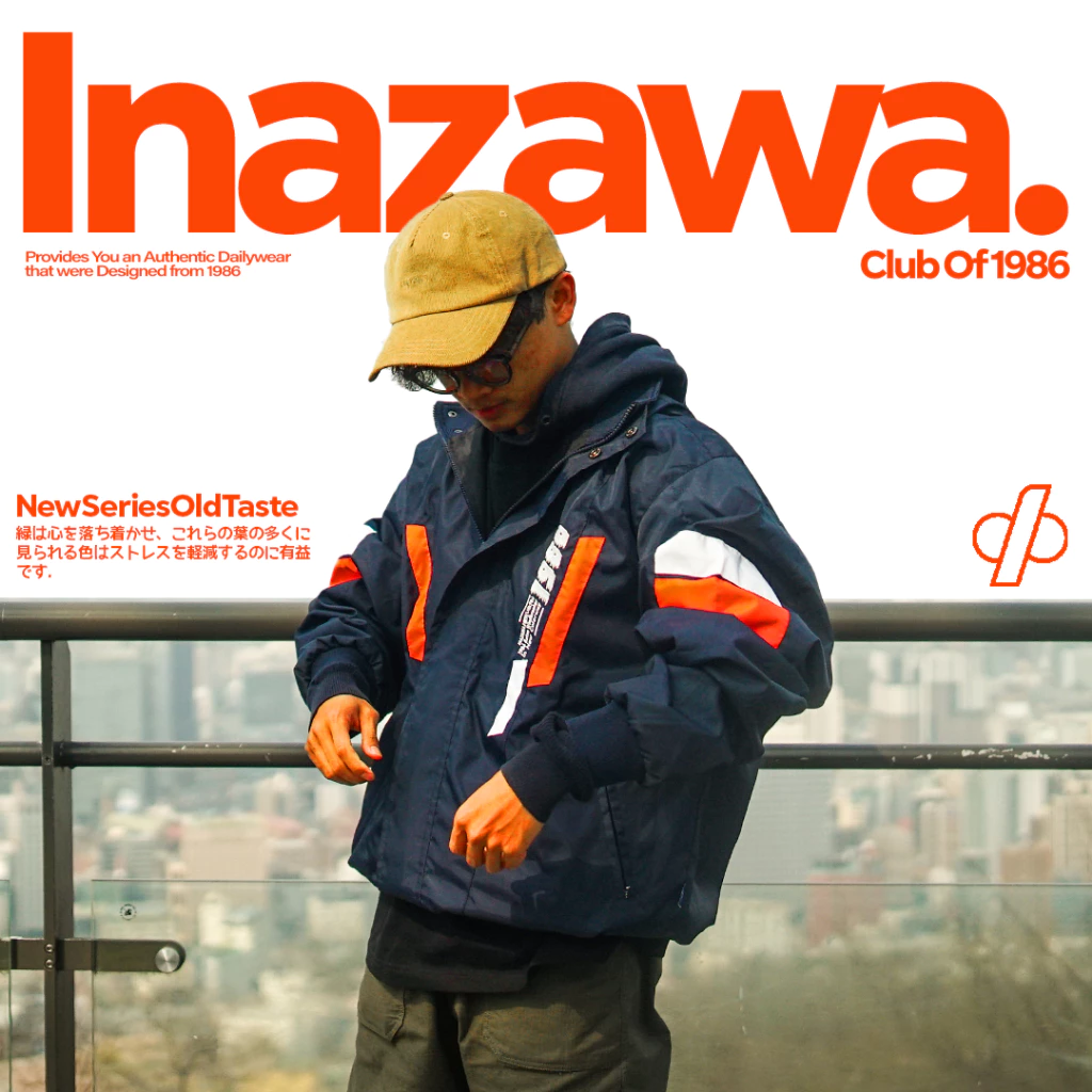 CLUB of 1986 Inazawa Retro Vintage Windbreaker Oversize Jacket