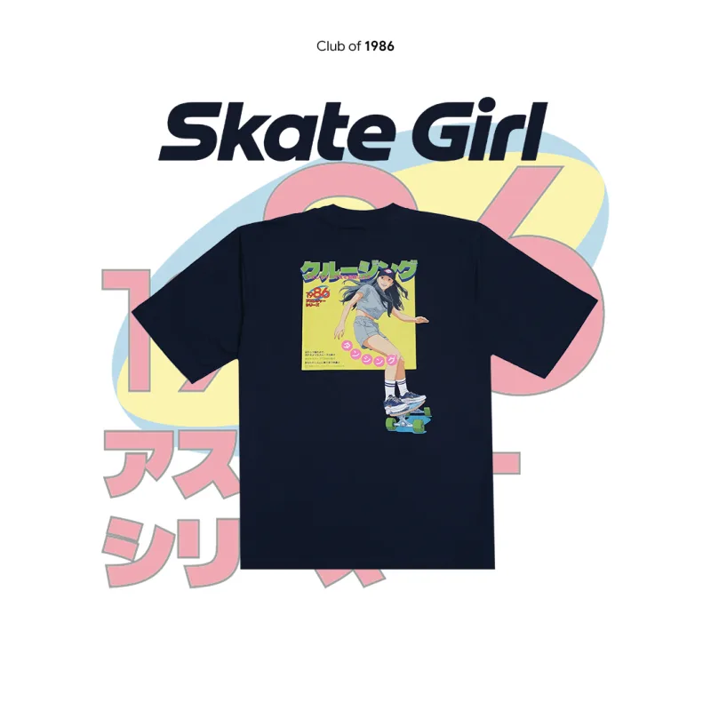 CLUB of 1986 20s SKATE GIRL T-SHIRT / Kaos Skate Girl Retro Vintage Cotton 20s