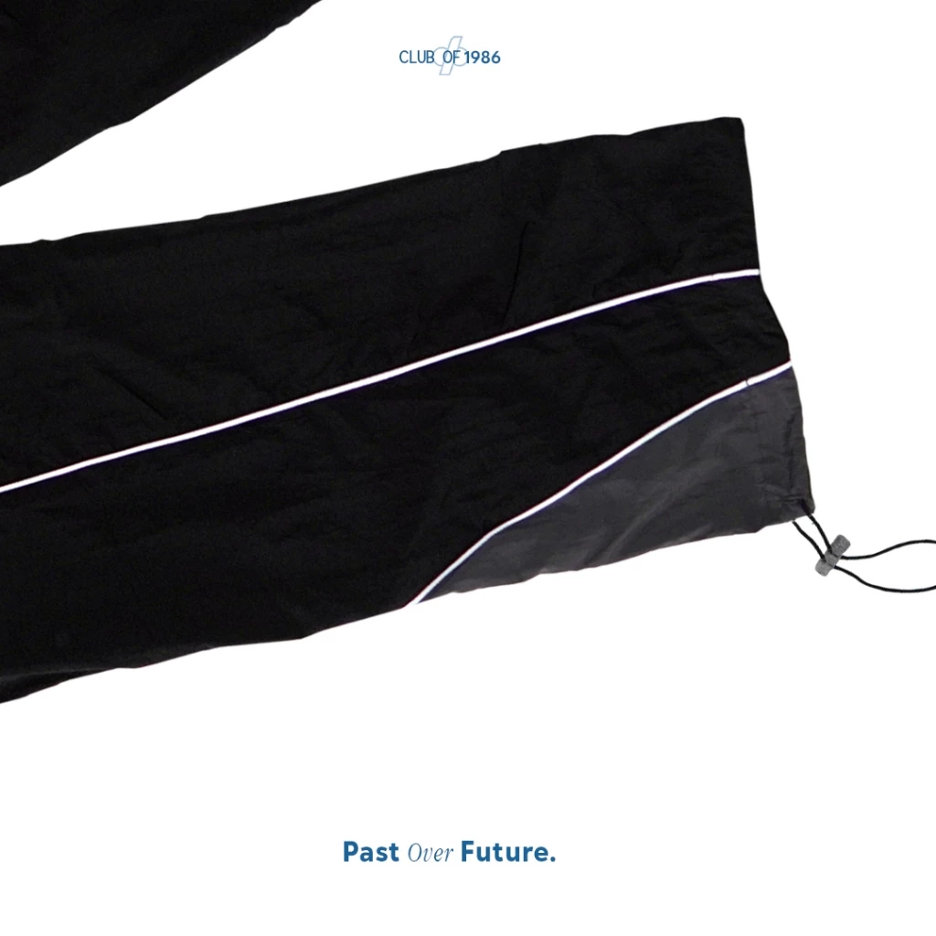 KUROTSUKI CLUB of 1986 TRACKPANTS / CELANA NYLON TRAINING RETRO MONOCHROME TRACKSUIT NYLON PANTS
