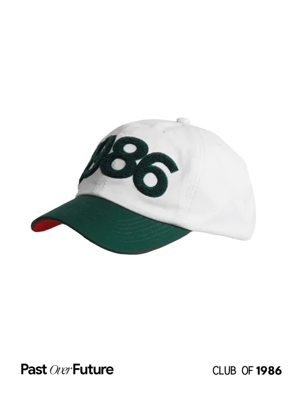 Club of 1986 Chennile Green Vintage Baseball Cap / Topi Kanvas Retro Classic Bordir Handuk