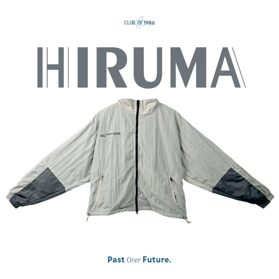 HIRUMA 1986 DUAL ZIPPER OVERSIZED NYLON JACKET / Jaket Nilon Retro Resleting Reversible
