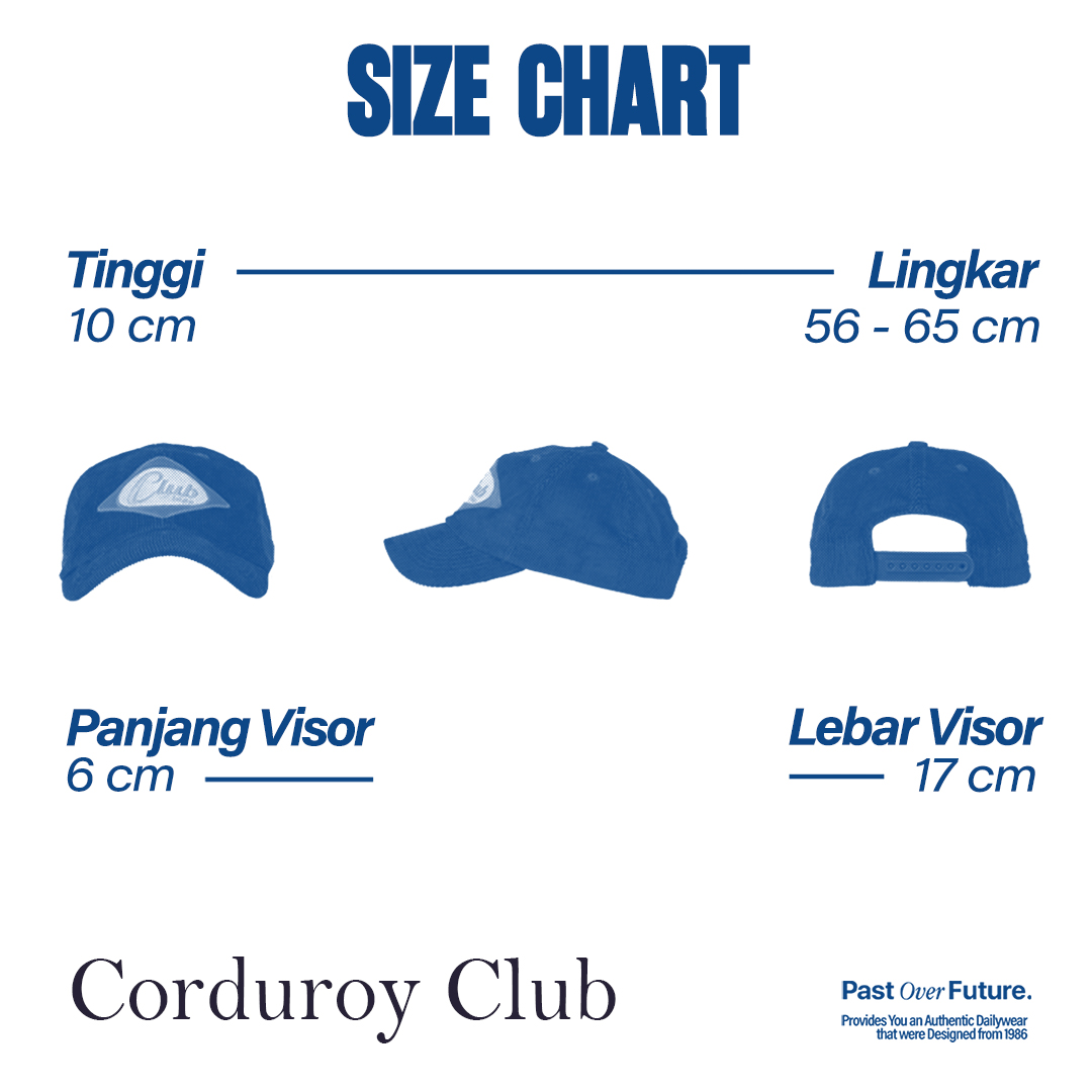 1986 Navy Corduroy Club Cap - Topi Baseball Retro Classic Korduroi Hat