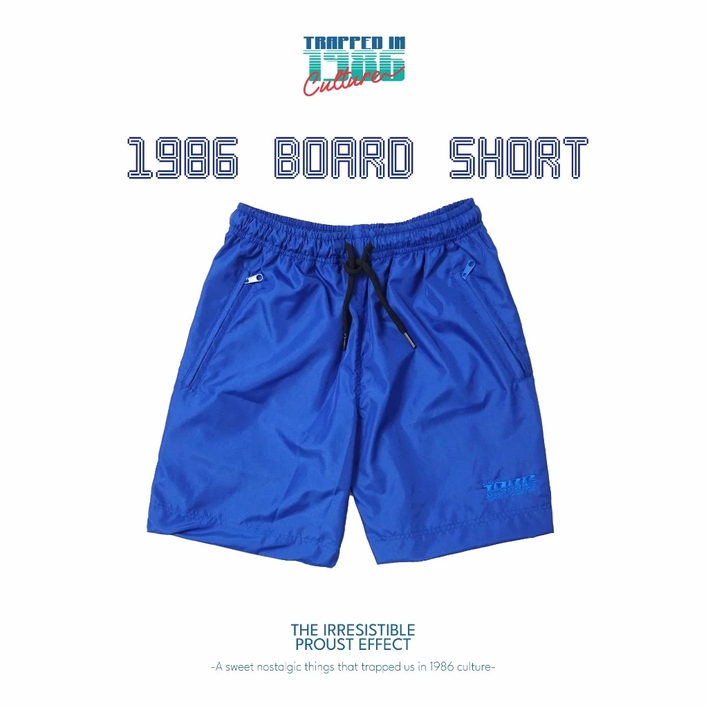 Royal Blue Retro Short Pants 1986 / Celana Pendek Board Short Vintage Biru
