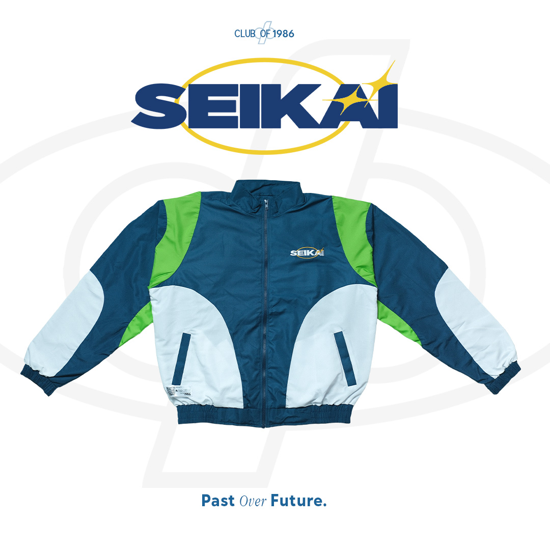 CLUB of 1986 SEIKAI 80s Japan Neo Retro Tracktop Vintage Windbreaker Oversize Jacket