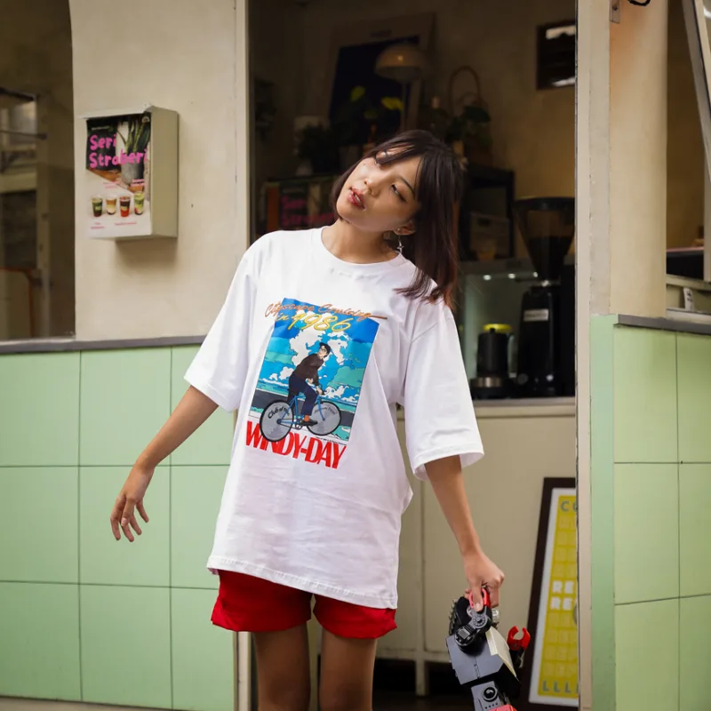 CLUB of 1986 CITYSCAPE WHITE JAPAN OVERSIZE TEES / Kaos Retro Vintage Trapped in 1986 Culture 24s