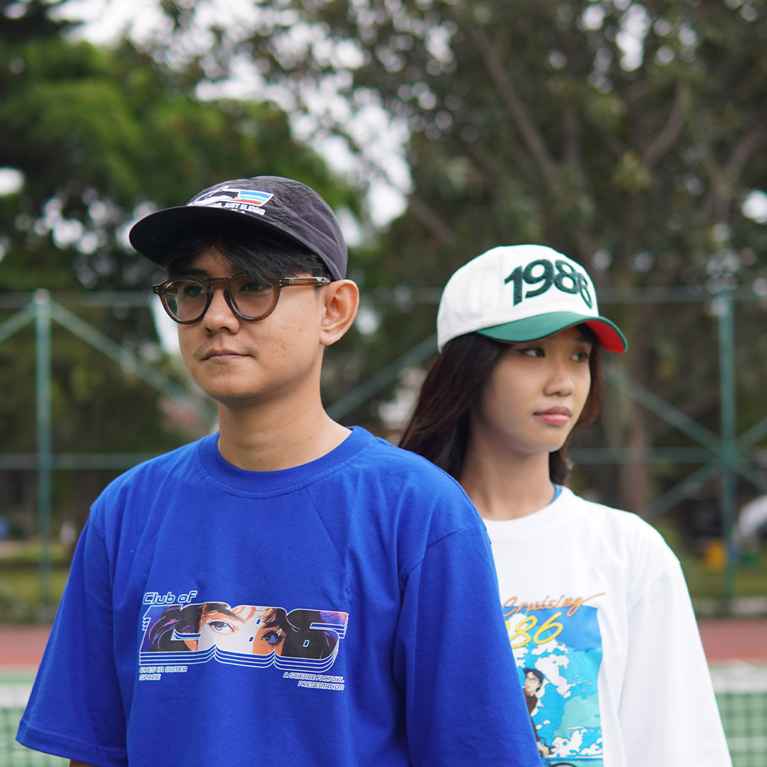 Club of 1986 Chennile Green Vintage Baseball Cap / Topi Kanvas Retro Classic Bordir Handuk
