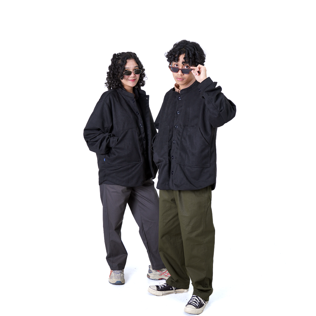 1986 VINTAGE SUEDE OUTER / CITY BOY JAPAN OVERSIZED SHIRT / Kemeja Jacket Suede
