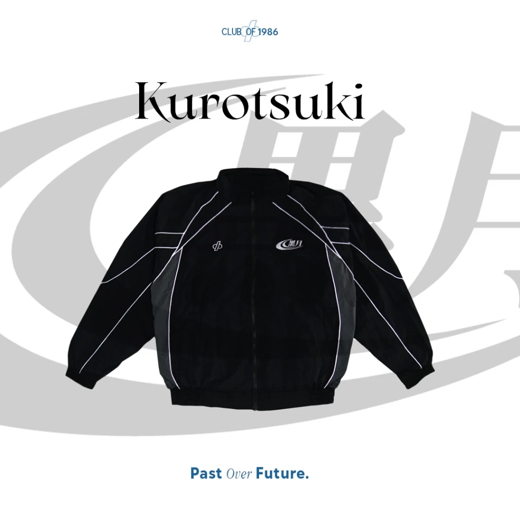 KUROTSUKI CLUB of 1986 TRACKPANTS / CELANA NYLON TRAINING RETRO MONOCHROME TRACKSUIT NYLON PANTS