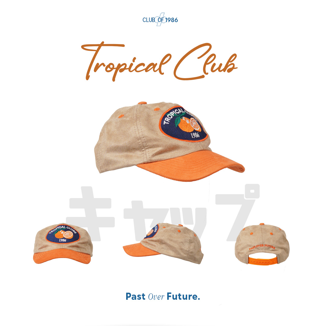 1986 Tropical Club Suede Cap - Topi Baseball Retro Classic Beludru Hat
