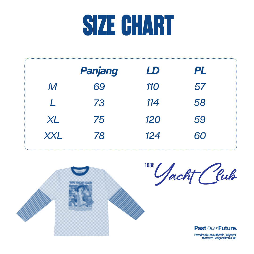 CLUB OF 1986 YACHT LONG SLEEVE LAYER STRIPED SHIRT / Kaos Retro Vintage Lengan Panjang Strip Bergaris
