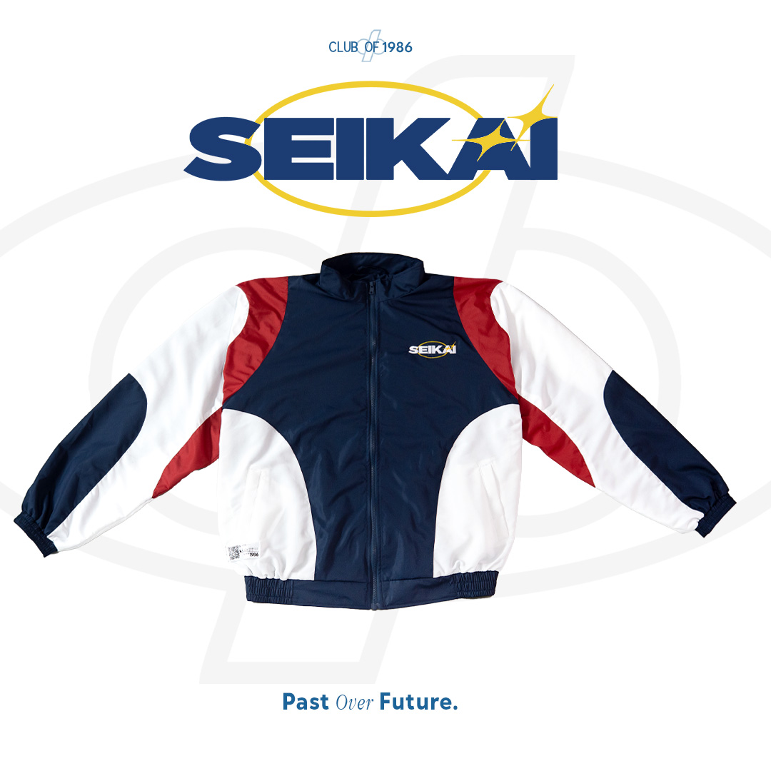 CLUB of 1986 SEIKAI 80s Japan Neo Retro Tracktop Vintage Windbreaker Oversize Jacket