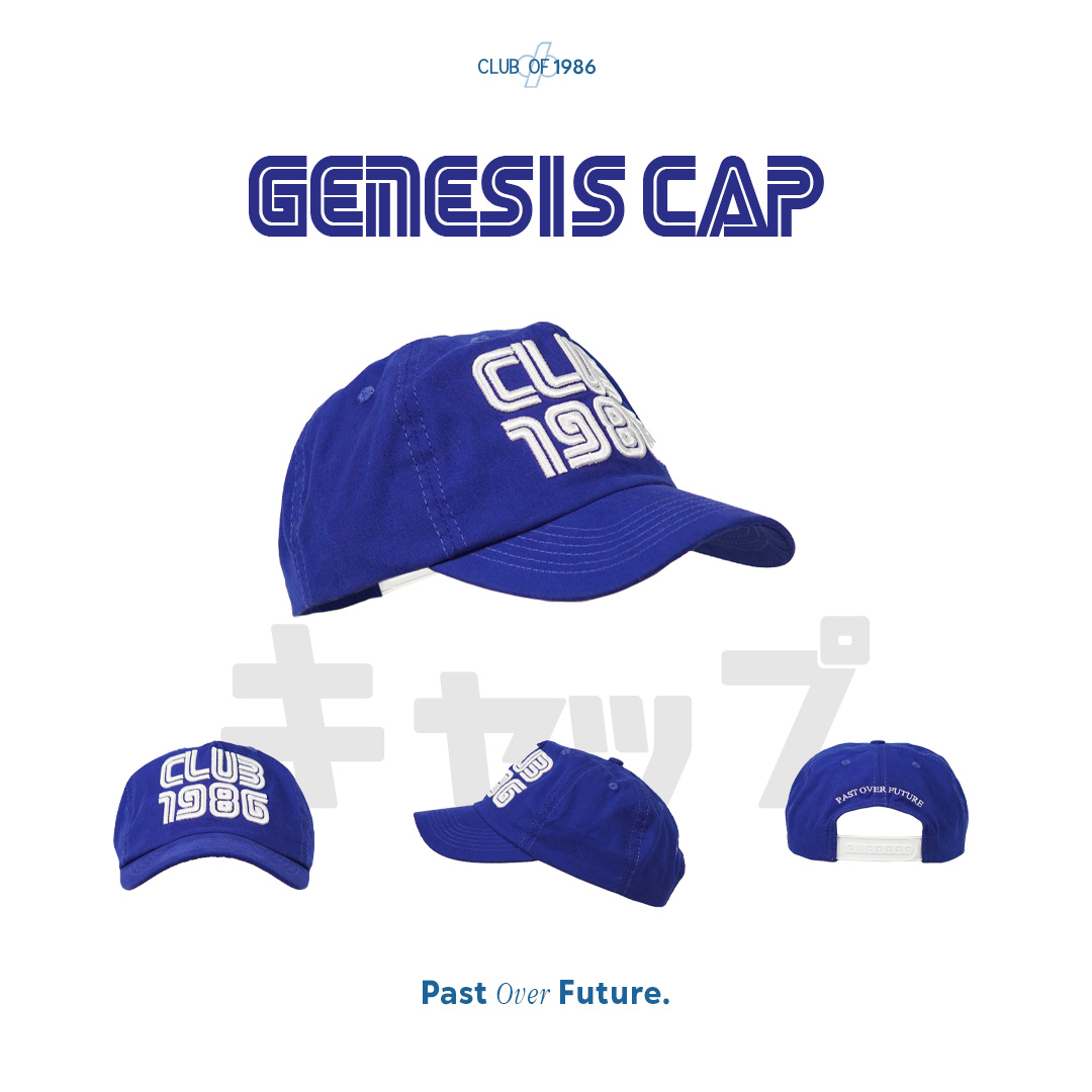 1986 Electric Blue Genesis Caps - Topi Biru Baseball Retro Classic Hat