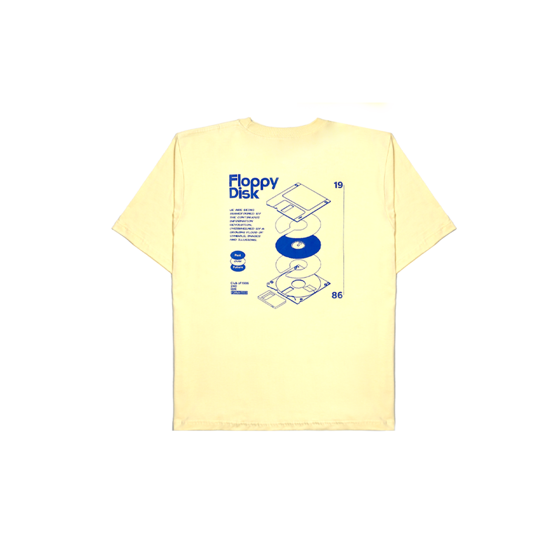 CLUB of 1986 DISKETTE YELLOW OVERSIZE TEES  / Kaos Retro Vintage Trapped in 1986 Culture 24s
