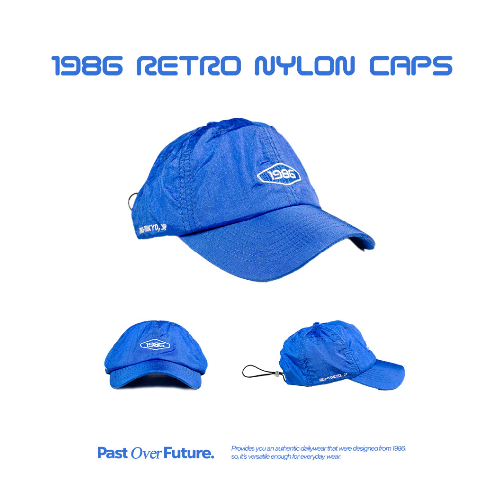 Club of 1986 Sliding Penguin Retro Nylon 5 Panel Cap / Topi Nilon Vintage Classic Tali Serutt