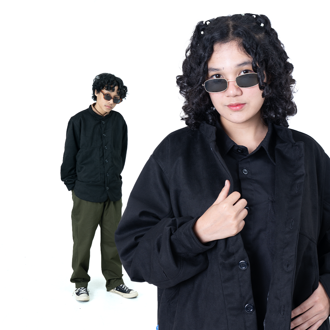 1986 VINTAGE SUEDE OUTER / CITY BOY JAPAN OVERSIZED SHIRT / Kemeja Jacket Suede