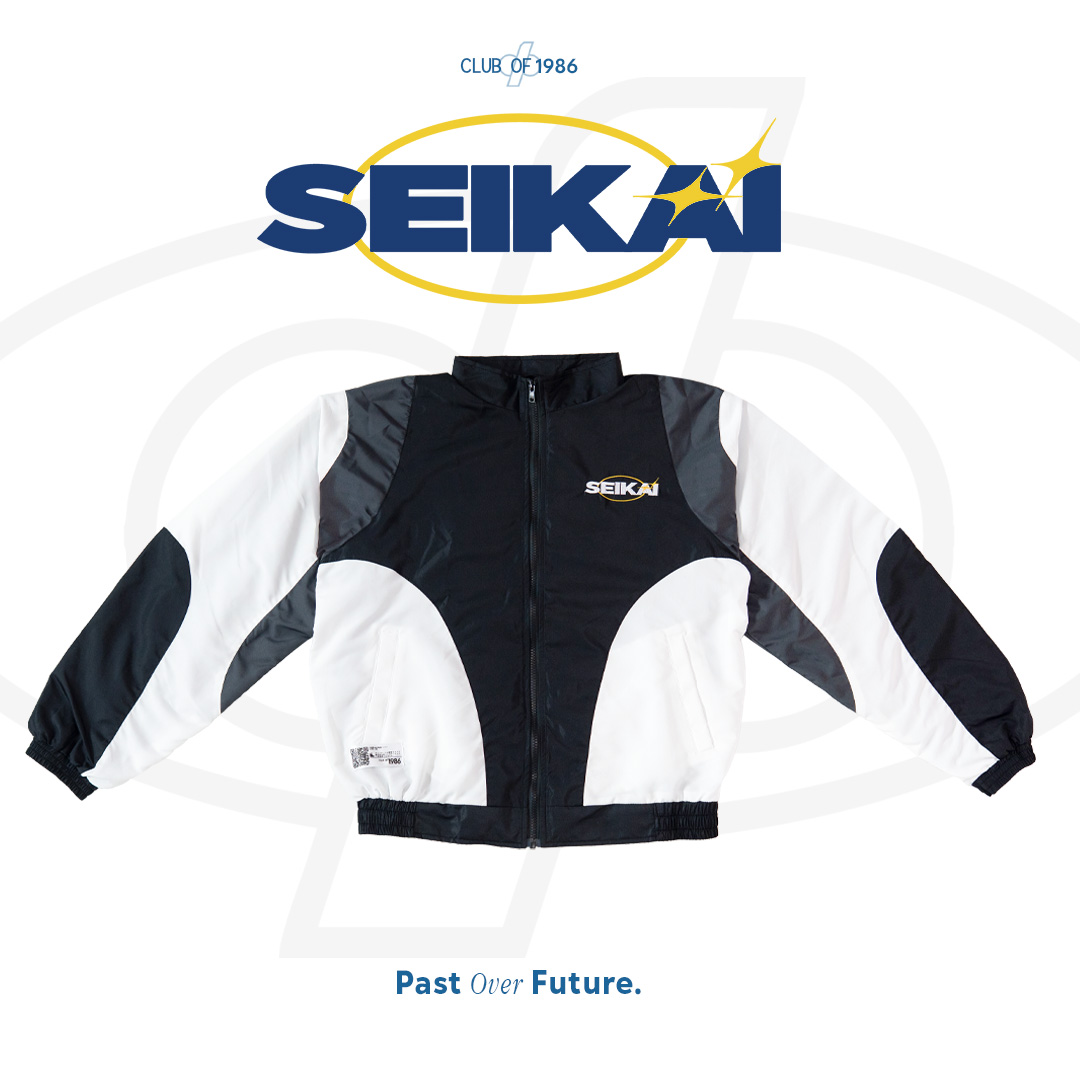 CLUB of 1986 SEIKAI 80s Japan Neo Retro Tracktop Vintage Windbreaker Oversize Jacket